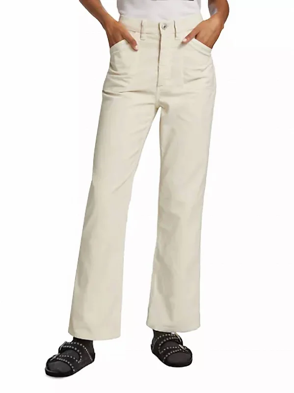 Urban Sophistication 70S Pocket Loose Flare Jean In Vintage Ivory