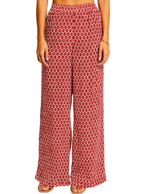 Odd Size Clearance Sale Annie Wide Leg Pants In Red Geo