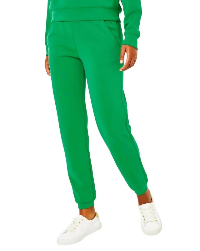 Modern Romance Aveena Upf 50+ Knit Athletic Pant In Green