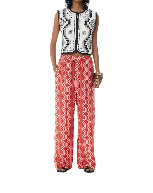 Trendy Attire For Her Ayacucho Africa Pants In Ethnic Red