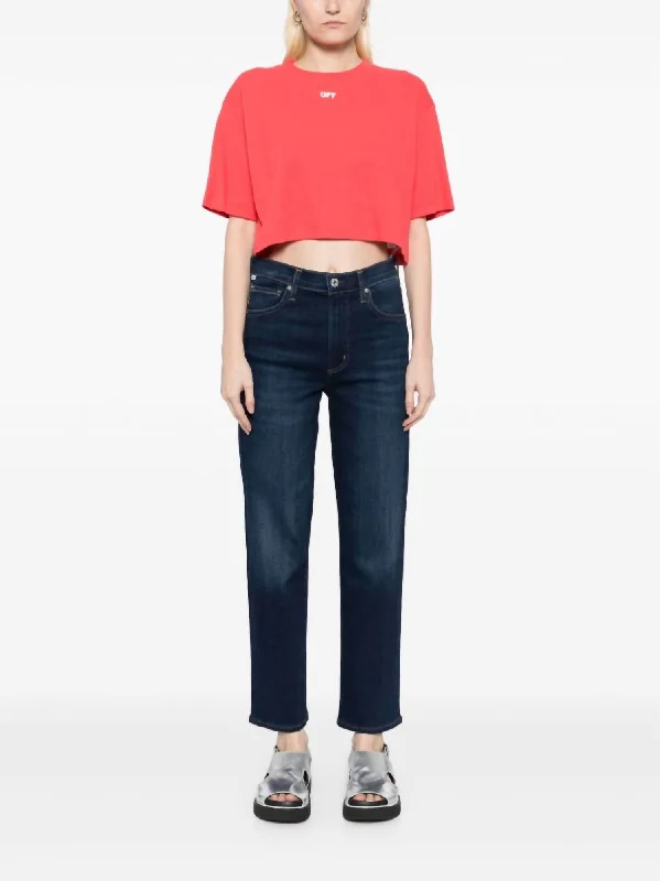 Elegant Style Caia Straight Jean In Lotus