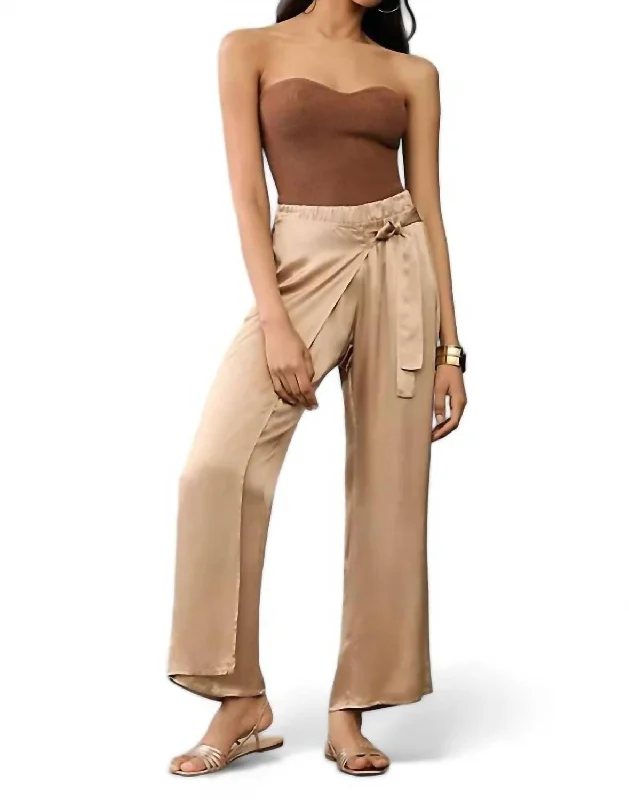 The Latest Fashion Trends Donatella Wrap Pants In Cafe Au Lait