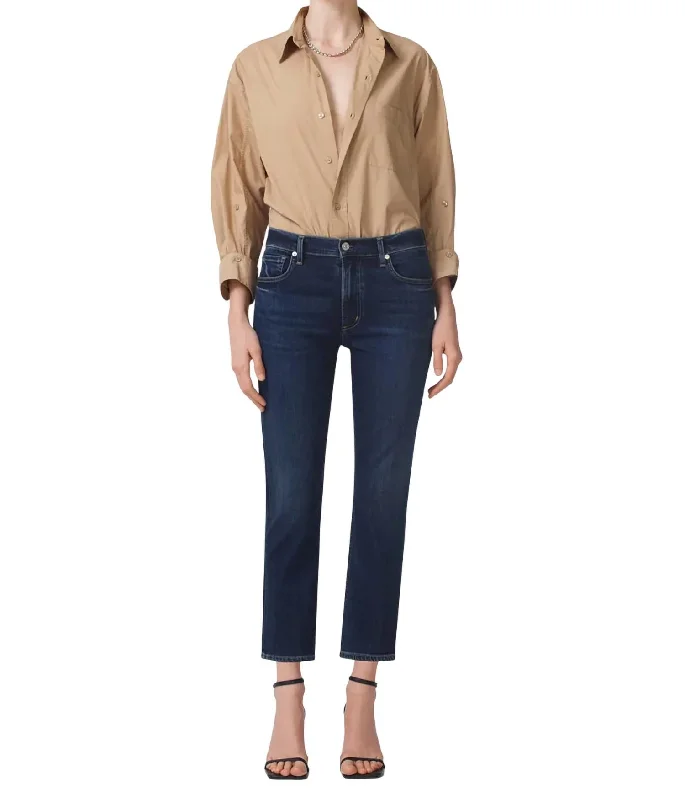 Bold Silhouette Isola Straight Crop Jeans In Courtland
