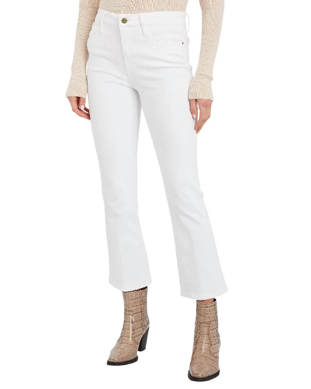 Trendy And Individual Women's Fashion Le Crop Mini Boot Jeans In Blanc