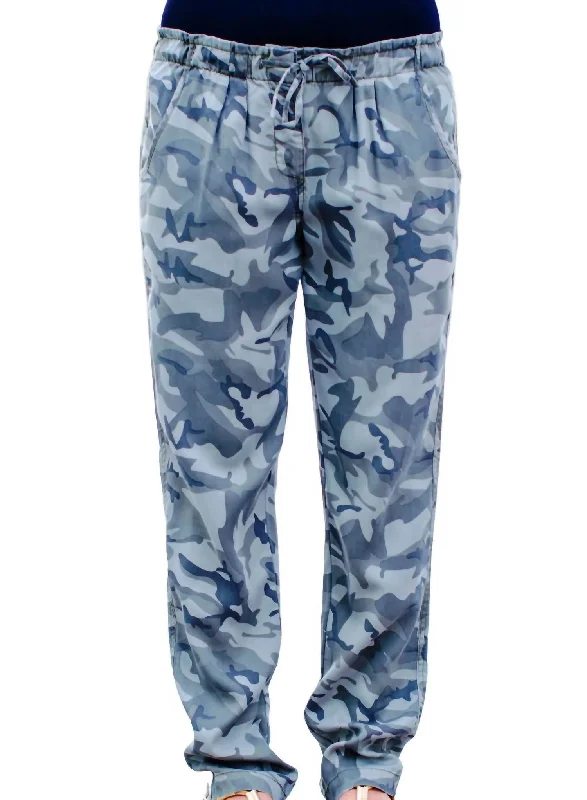 Premium Style Liza Drawstring Pants In Camo