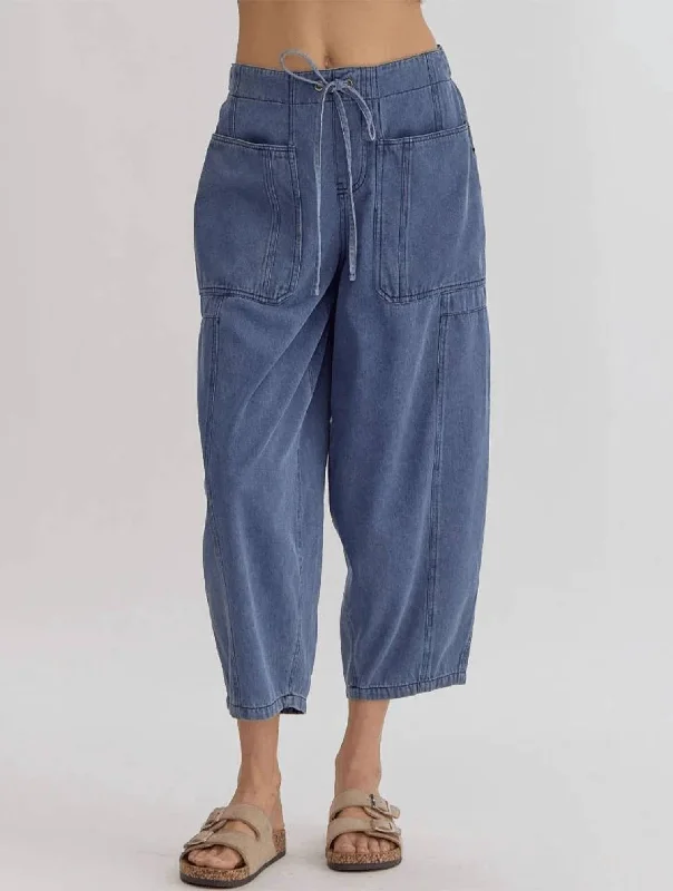 Mother's Day Special Mid Rise Utility Pants In Denim