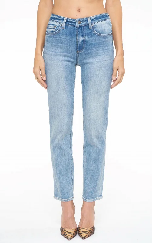 Elevate Your Wardrobe Monroe High Rise Cigarette Jeans In Sierra