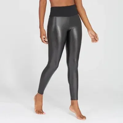 Season Transition Versatile Wear Clearance New - ASSETS by SPANX Womens Plus Regular Skinny Leg Ankle Faux Leather Leggings