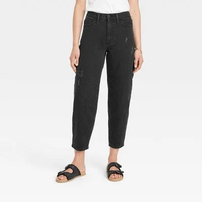 Trendy And Individual Women's Fashion Universal Thread Women's High-Rise Cropped Balloon Jeans Curvy Fit