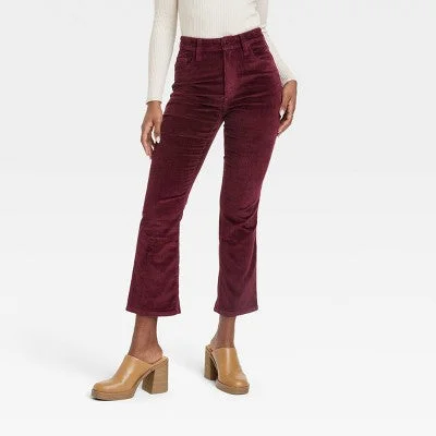 Elevate Your Wardrobe Universal Thread Women's High-Rise Bootcut Jeans Cropped Corduroy Pants Stretchy
