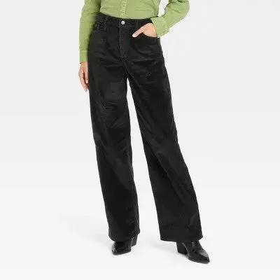 Exquisite Craftsmanship Universal Thread Women's High-Rise Wide Leg Jeans Cropped Corduroy Pants