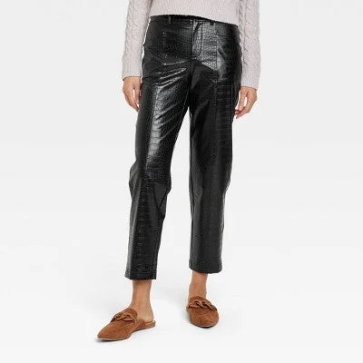 Durable Fashion Picks New - A New Day Women's Plus Relaxed High Rise Ankle Faux-Croc Leather Pants