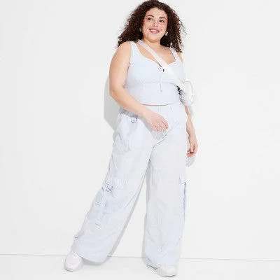 Fashion Forward, Function First New - Wild Fable Women's Plus Mid Rise Wide Leg Relaxed Full Cargo Pants Lightweight
