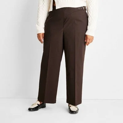 Soft Textures Future Collective with Reese Womens Plus Mid Rise Casual Fit Full Relaxed Pants