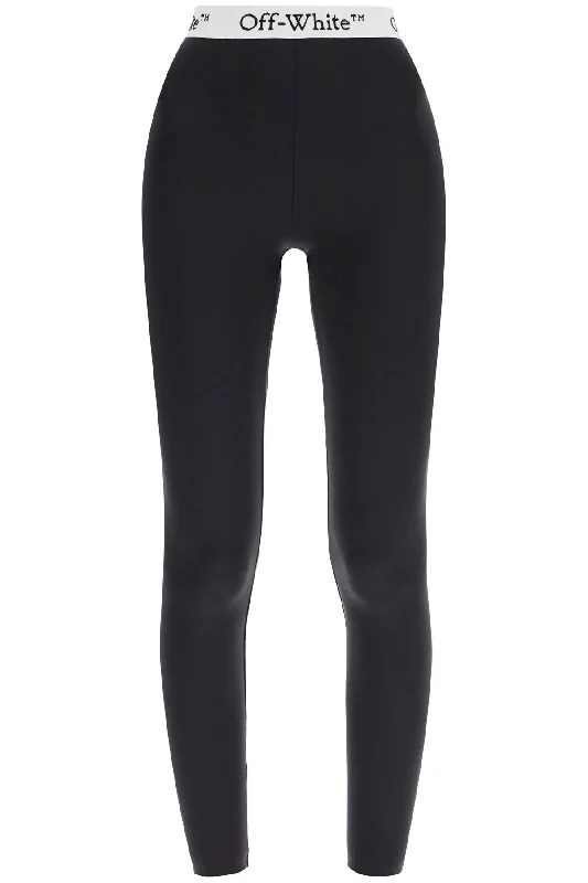 Chic Wardrobe Essentials Off- Women's Lycra Logo Band Leg