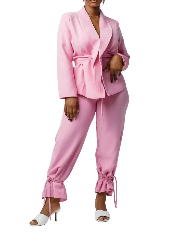 Budget-Friendly Fashion Pant Suit In Pink