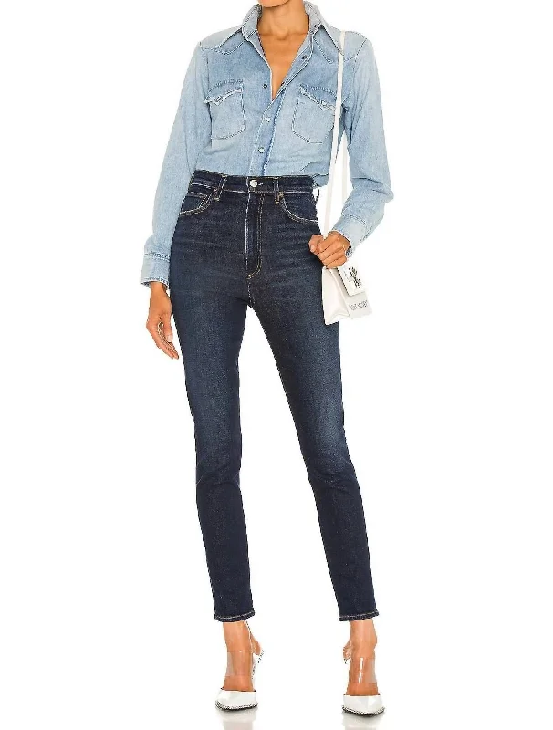 Casual Yet Stylish Separates Pinch Waist Skinny Jeans In Ovation
