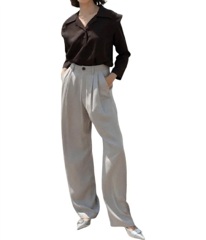 Timeless Elegant Saunter Trouser Pants In Pebble