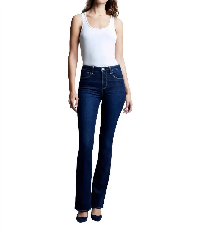 Trendy Street Style Attire Selma High Rise Sleek Baby Boot Jeans In Barstow