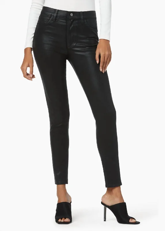 Weekend Exclusive The Charlie High Rise Skinny Ankle In Black Coated