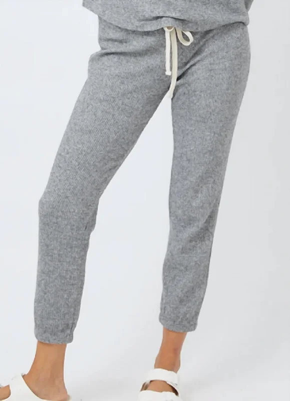 Vibrant Styles Thermal Sweatpants In Dark Heather