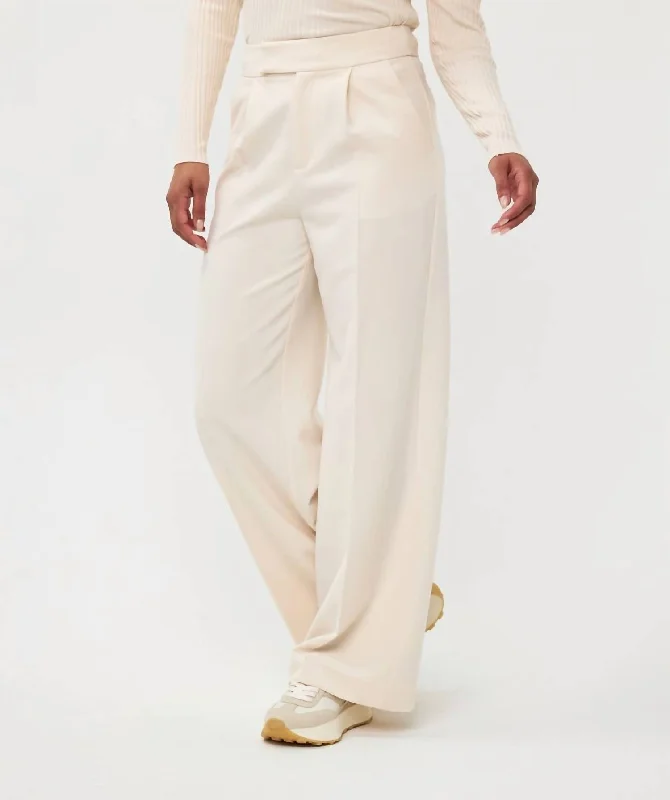 Unleash Your Trendy Side Wide Leg Trouser In Beige