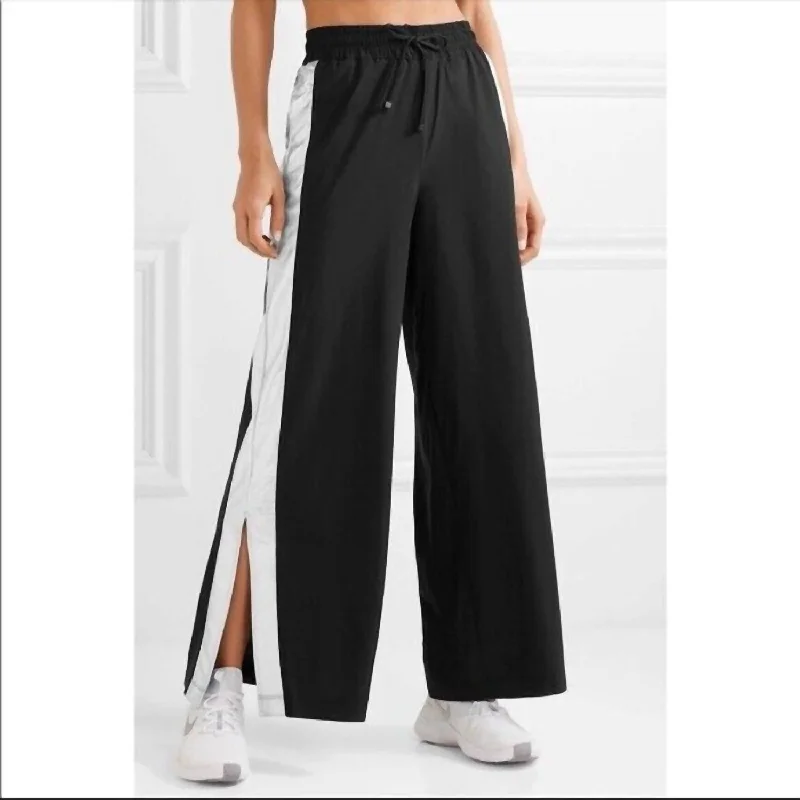 Premium Fashion Willow Slick Pant In Black/silver